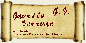 Gavrilo Verovac vizit kartica